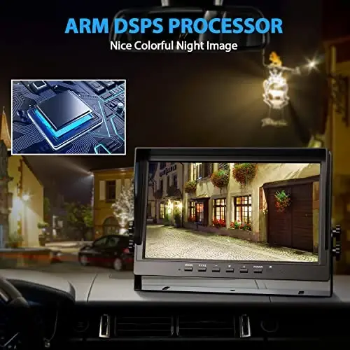 eRapta HD 1080p Geri Görüş Kamera Sistemi Kiti, Dörtlü Bölünmüş Kayıtlı 10 inç Geri Görüş Monitörü IP69 Su Geçirmez, Arka Görüş Yan Görüş Kameraları, Kamyon/Römork/Traktör/Kasa/Karavan için Geri Görüş Kamerası AYX104 - 6