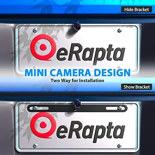 eRapta HD Backup Camera Rear View License Plate Reverse Camera Universal for Pickup Truck Car SUV 149° Perfect Angle Night Vision IP69K Level Waterproof A1XT02 - 4