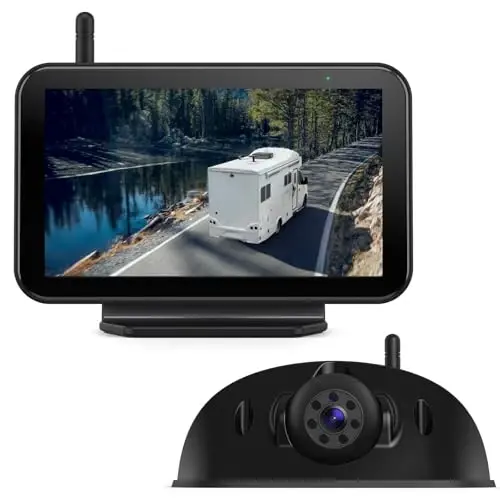 eRapta RV Backup Camera Wireless System for Furrion with 5-Inch Monitor 1080P, 1 Rear Camera, Wide-View, Video Recording, IR Night Vision, IP69 Waterproof, Plug and Play for Camper -AY5 - 1