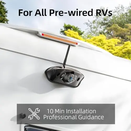 eRapta RV Backup Camera Wireless System for Furrion with 7-Inch Monitor 1080P, 1 Rear Camera, Wide-View, Video Recording, IR Night Vision, IP69 Waterproof, Plug and Play for Camper -AW7Y5 - 3