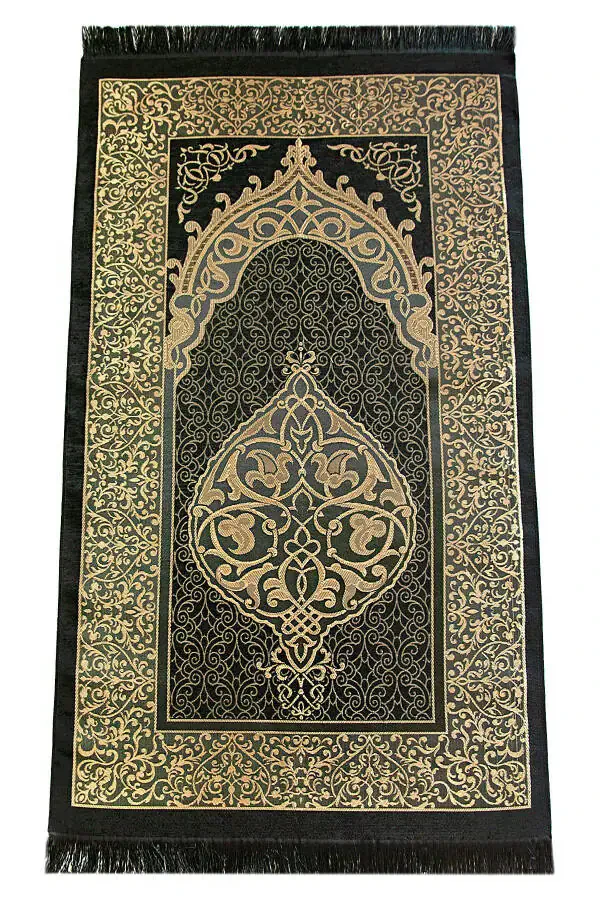 Eraser Pen and Shadow Quran Prayer Rug with Prayer Beads - 5