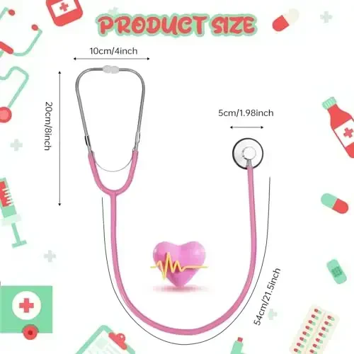 ERDOGLY Doctor Coat for Kids, Kids Lab Coat with Real Stethoscope, Toddler Scientist Dress up Costume, Girls Halloween Doctor Costumes Career Day Role Play (S/5-7 Years) - MODAZONE