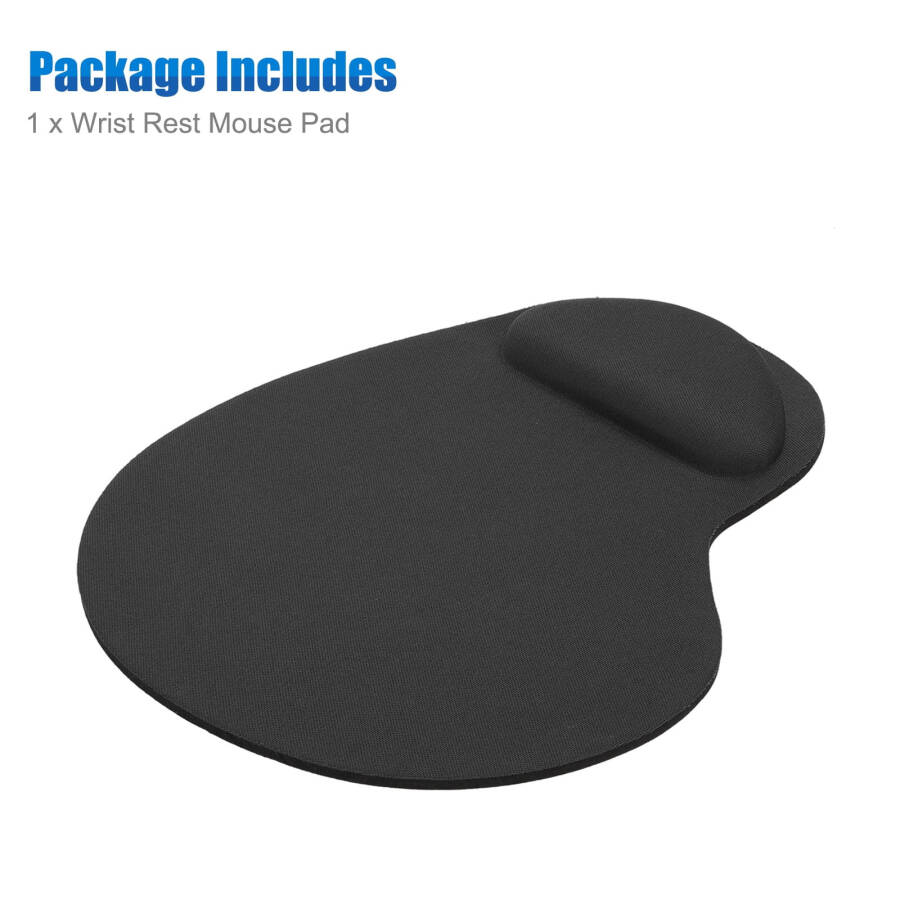 Ergonomic Mouse Pad with Wrist Rest Support, eliminates all pains, carpal tunnel, wrist discomfort, Non-Slip Base PU Gaming Mouse Mat for Laptop, Mac, Durable & Comfortable & Easy Typing, Black - 16