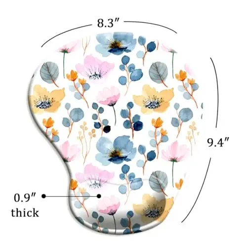 Ergonomic Mouse Pad with Wrist Support and Coaster,Mouse Pads with Non-Slip PU Base for Home Office Working Studying Easy Typing & Pain Relief Blossoming - 5