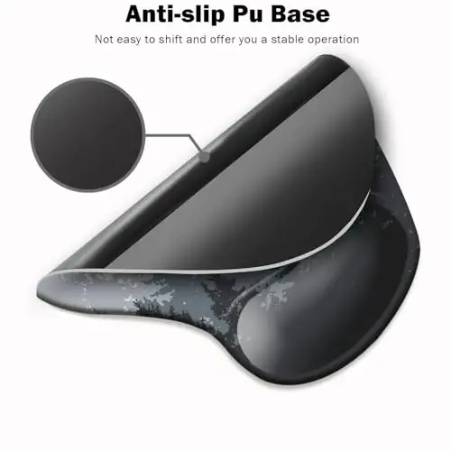 Ergonomic Mouse Pad with Wrist Support and Coaster,Mouse Pads with Non-Slip PU Base for Home Office Working Studying Easy Typing & Pain Relief Forest Pattern - 3