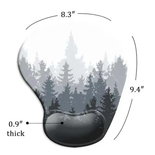 Ergonomic Mouse Pad with Wrist Support and Coaster,Mouse Pads with Non-Slip PU Base for Home Office Working Studying Easy Typing & Pain Relief Forest Pattern - 5