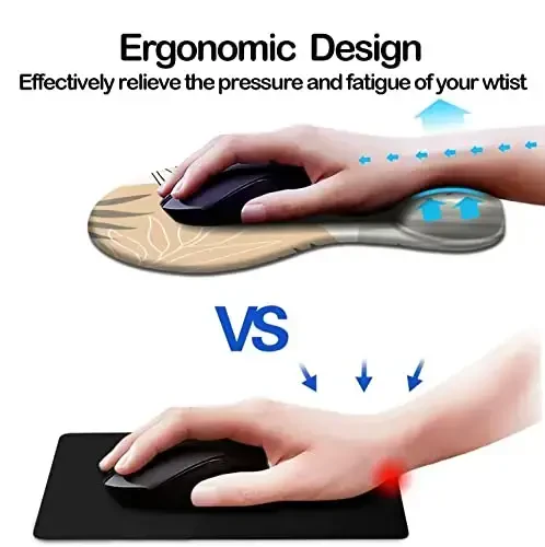 Ergonomic Mouse Pad with Wrist Support,Mouse Pads with Non-Slip PU Base for Home Office Working Studying Easy Typing & Pain Relief - 2