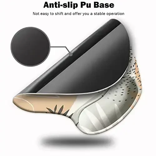 Ergonomic Mouse Pad with Wrist Support,Mouse Pads with Non-Slip PU Base for Home Office Working Studying Easy Typing & Pain Relief - 3