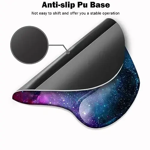Ergonomic Mouse Pad with Wrist Support,Mouse Pads with Non-Slip PU Base for Home Office Working Studying Easy Typing & Pain Relief Blue Nebula - 4