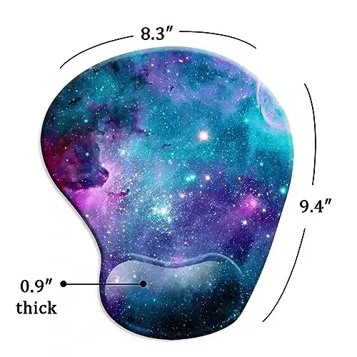 Ergonomic Mouse Pad with Wrist Support,Mouse Pads with Non-Slip PU Base for Home Office Working Studying Easy Typing & Pain Relief Blue Nebula - 6