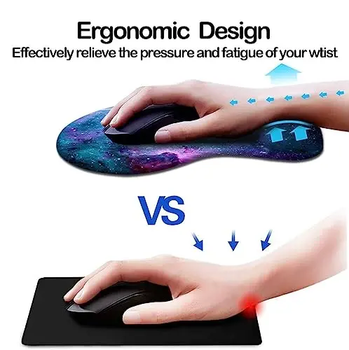 Ergonomic Mouse Pad with Wrist Support,Mouse Pads with Non-Slip PU Base for Home Office Working Studying Easy Typing & Pain Relief Blue Nebula - DOOKE (1)