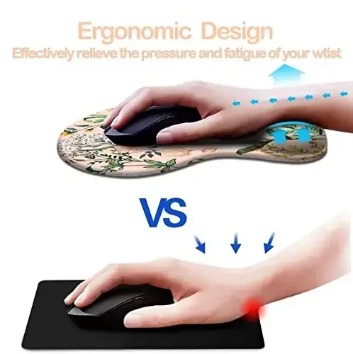 Ergonomic Mouse Pad with Wrist Support,Mouse Pads with Non-Slip PU Base for Home Office Working Studying Easy Typing & Pain Relief Pink - 2
