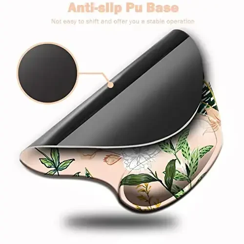 Ergonomic Mouse Pad with Wrist Support,Mouse Pads with Non-Slip PU Base for Home Office Working Studying Easy Typing & Pain Relief Pink - 3