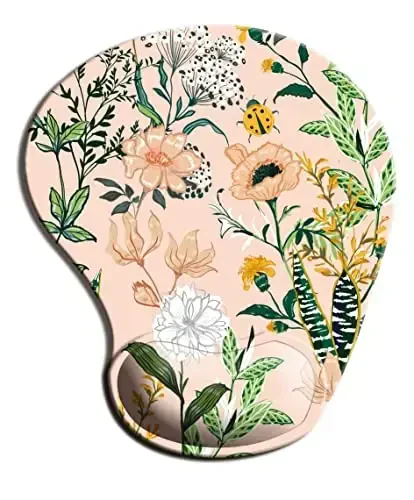 Ergonomic Mouse Pad with Wrist Support,Mouse Pads with Non-Slip PU Base for Home Office Working Studying Easy Typing & Pain Relief Pink - 4