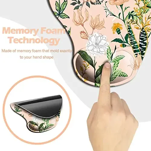 Ergonomic Mouse Pad with Wrist Support,Mouse Pads with Non-Slip PU Base for Home Office Working Studying Easy Typing & Pain Relief Pink - 5