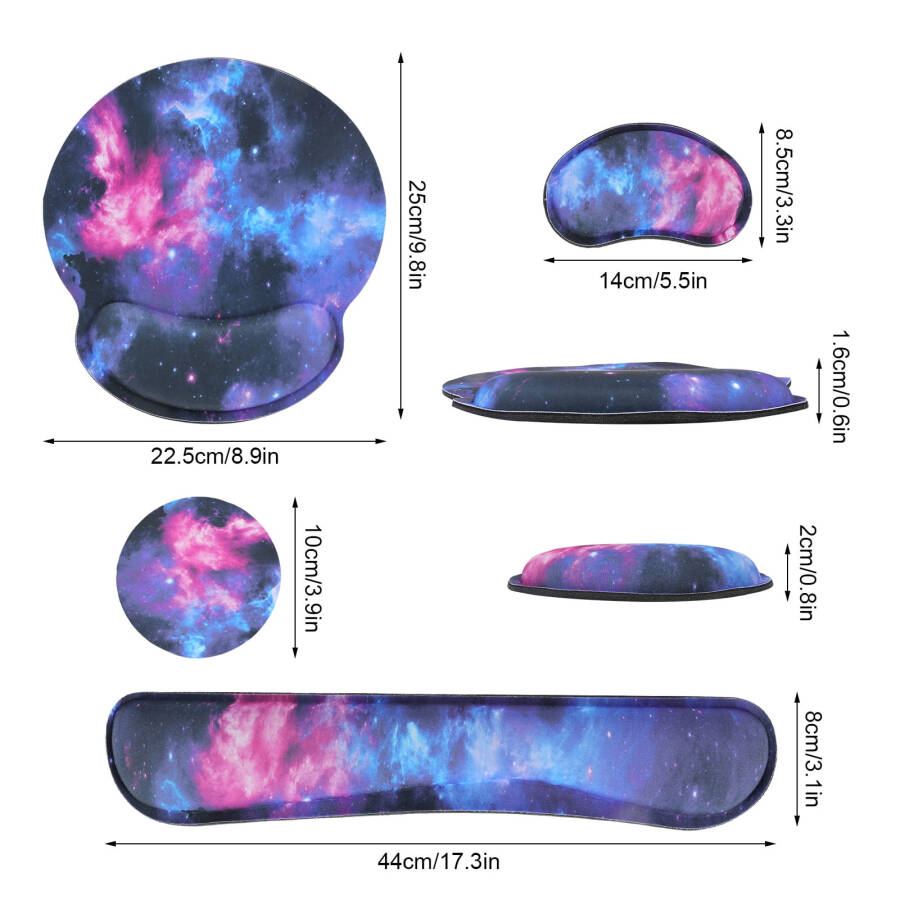 Ergonomik bilek desteğiyle Sixwipe fare altlığı, kaymaz klavye bilek desteği ve bilgisayar bilek desteği. Kolay yazım ve el ağrısı giderme için bellek köpüğü bilek pedi ve bardak altlığı. - 2