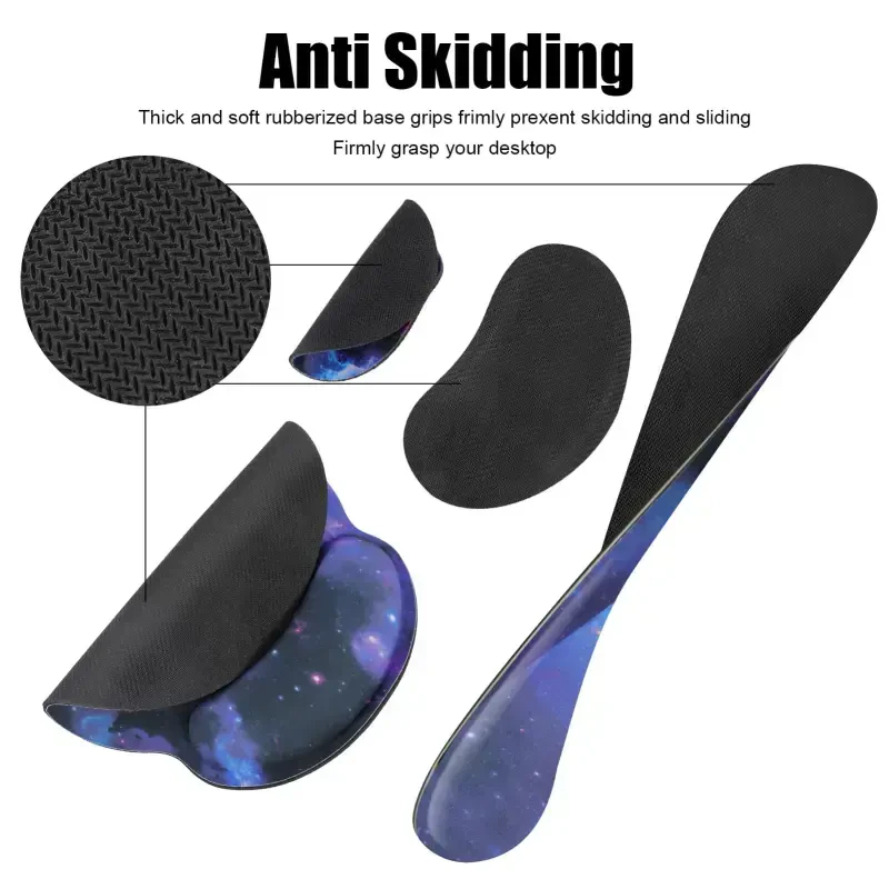 sixwipe Ergonomic Mouse Pad with Wrist Rest, No Slip Keyboard Wrist Rest and Computer Wrist Support, Memory Foam Wrist Pad with Cup Coaster for Keyboard for Easy Typing and Hand Pain Relief-STARRYSKYUNIVERSE - 4