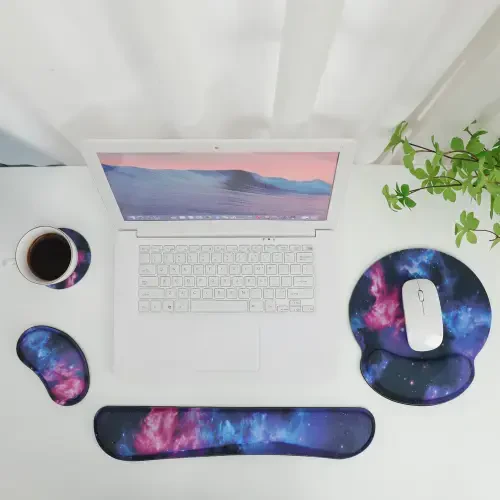 sixwipe Ergonomic Mouse Pad with Wrist Rest, No Slip Keyboard Wrist Rest and Computer Wrist Support, Memory Foam Wrist Pad with Cup Coaster for Keyboard for Easy Typing and Hand Pain Relief-STARRYSKYUNIVERSE - 5