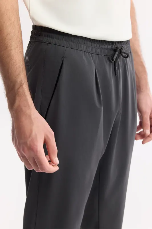 Erkak Antratsit Relaxed Fit Beli Rezinkali Bogʻichli - 5