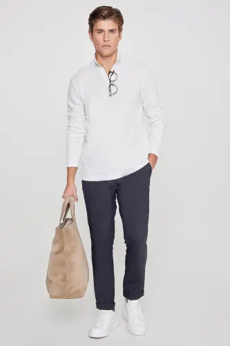 Erkak Antratsit Slim Fit Qulay Kesimli Belbog'li Yon Cho'ntakli Jogger Shim - Antratsit - 10