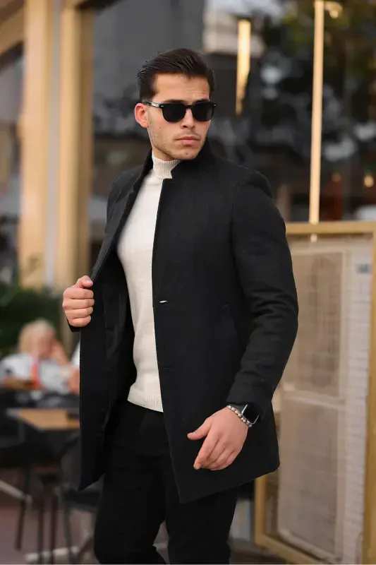 Erkak Antratsit Slim Fit Tik Yoqa Qash Kaban-Antratsit - 2