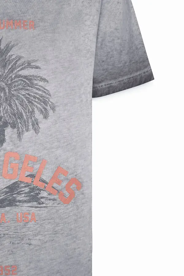 Erkak Antratsit Standart Fit Oddiy Kesim 100% Paxta Flamli Bisiklet Yoqali Futbolka - 8