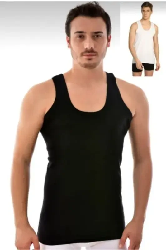 Erkak Aralash 3'li Paket Ribana Klassik Atlet-aralash - 1