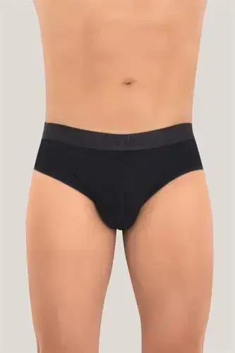 Erkak bambuk slip ichki kiyim oddiy to'q ko'k 3 dona to'plam - BÜYÜKBEDENIZ (1)