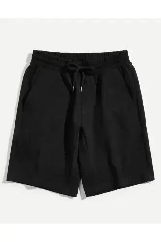 Erkak Battal Katta o'lchamli short-Qora - FUNSTYLE (1)