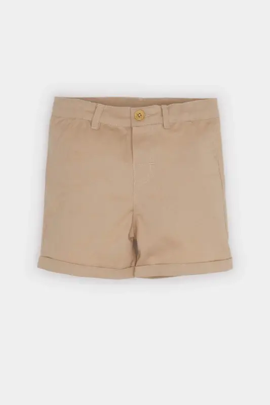 Erkak Bebek 2'li Takım Çizgili Polo Tişört Şort C3439A525SM-Haki - 2