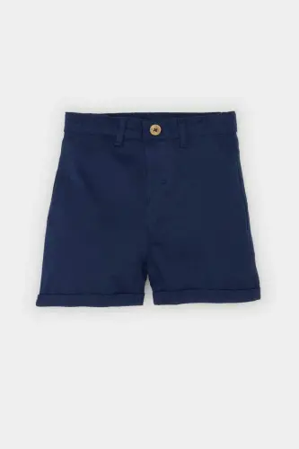 Erkak Bebek 2'li Takım Çizgili Qisqa Yengli Polo Ko'ylak Beli Rezinkali Short C3439a525sm-Oq - DEFACTO (1)