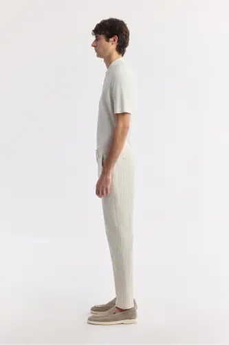 Erkak bej Relaxed Fit klassik bel viskon aralash - 2