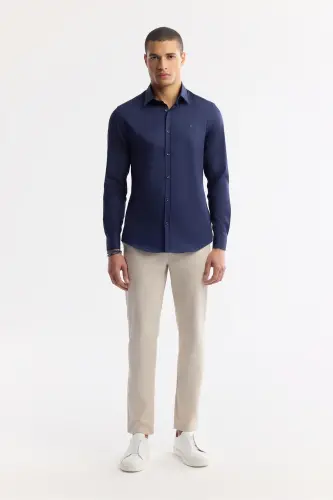 Erkak bej Slim Fit Klassik Bel Paxtalik Yumshoq Tushe 