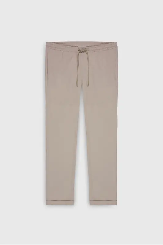 Erkak Bej Slim Fit Qulay Kesimli Beli Bogʻlamali Yon Choʻntakli Jogger Shim-Bej - 12