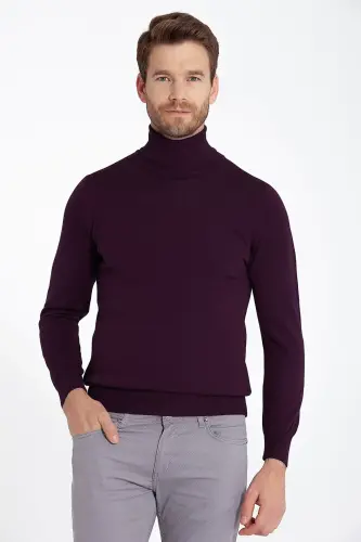Erkak binafsha rangli regular fit водолазка trikotaj kozok-binafsha 