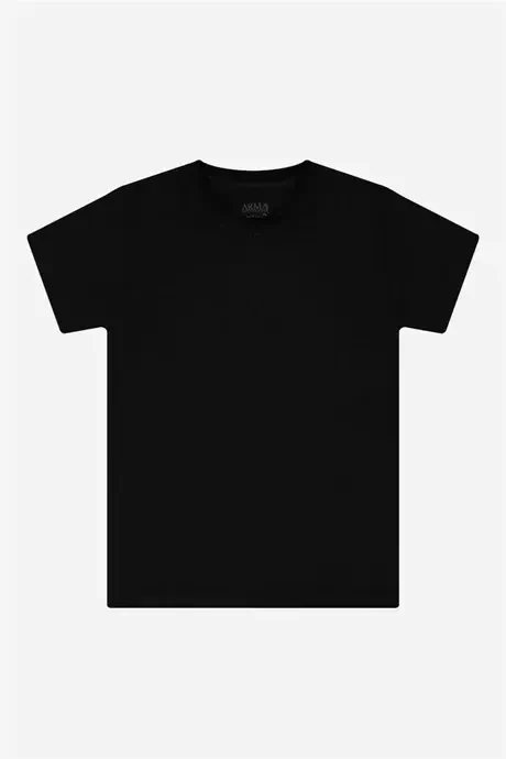 Erkak bola 100% paxtadan tikilgan, yaxasi yo'q, 3 dona futbolka to'plami, qora rang. - 2