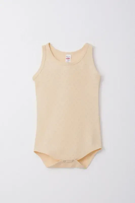 Erkak bola uchun chit-chitli atlet zıbın body jakarli 9 oy - 3 yosh, krem - 1