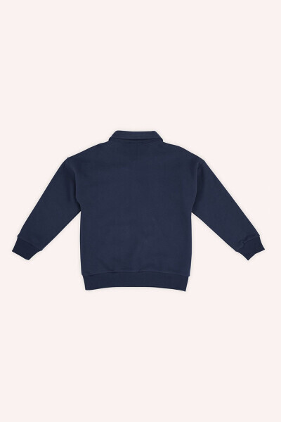 Erkak bola yoqali ko'k sweatshirt-002 - 3