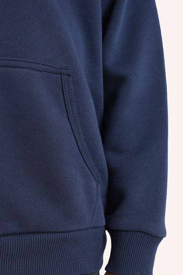 Erkak bola yoqali ko'k sweatshirt-002 - 4