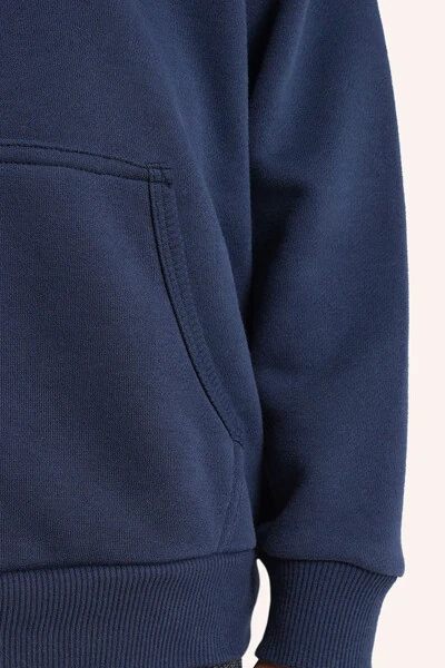 Erkak bola yoqali ko'k sweatshirt-002 - 4