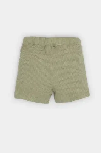Erkak bolajonlar uchun choʻntakli vafli shortilar Light Khaki - 3