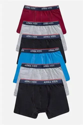 Erkak bolalar boksyorlari 6 dona Rangli, paxtali va likrali elastik mato - 1