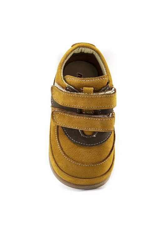 Эркак болалар Cat-қаҳва тери ортопедик қўллаб-қувватловчи биринчи қадам ботинкалари - 4