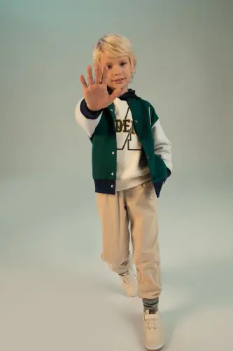 Erkak bolalar gabardin maktab shim-bej - 4