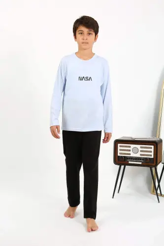 Erkak bolalar uzun qisma penye pijama to'plami 20437 MuzMoviy - 2