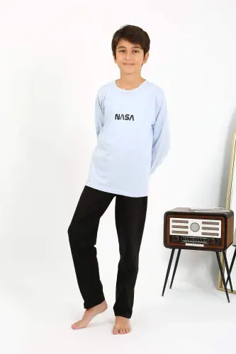 Erkak bolalar uzun qisma penye pijama to'plami 20437 MuzMoviy - 5