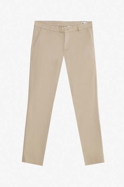 Erkak Camel paxtalik Slim Fit tor kesimli yon cho'ntak moslashuvchan kundalik shim - 6