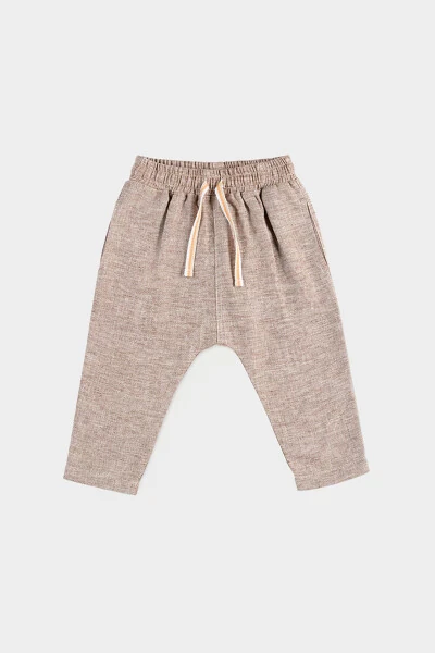 Erkak chaqaloq beli elastik bej shim - PANÇO