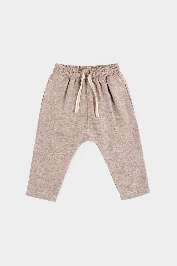 Erkak chaqaloq beli elastik bej shim - 1