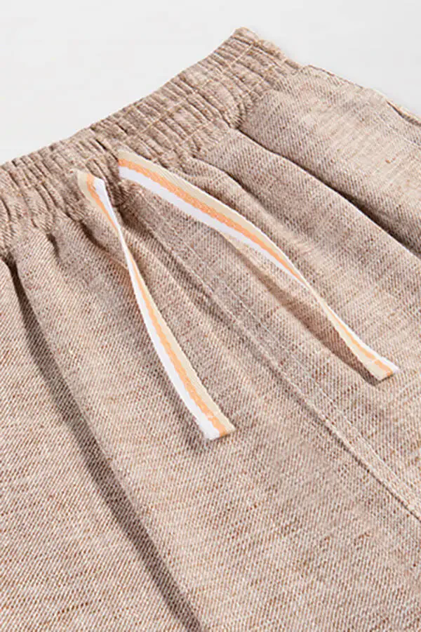 Erkak chaqaloq beli elastik bej shim - 3